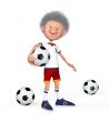 the football player on training