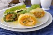 Zucchini rolls stuffed with cheese