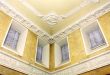 Stucco on the ceiling of historic building