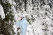 girl snow fir spruce