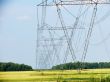  High-voltage line stretches across the steppe of the Altai