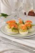 Eggs stuffed with spicy shrimp