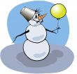 colorful  picture with snowman