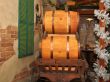 Wooden barrels on a cart