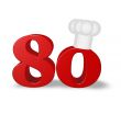 number eighty with cook hat