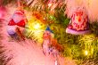 Decorated Christmas tree branch. 
