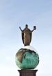 Religious sculpture - man in the mantle on the globe