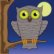 owl and moon