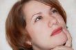Portrait of girl with glance upwards