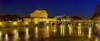 Bridge, castel Sant`angelo and Tiber river at dawn