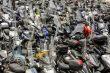 Hundreds of motorbikes parked