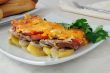 Meat and cheese with potatoes