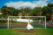 Bride on the football field