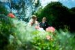Bride and groom of blue sky
