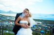 Bride and groom of blue sky