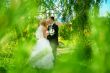 Bride and groom at the park