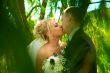 Bride and groom at the park
