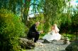 Bride and groom at the park