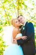 Bride and groom at the park