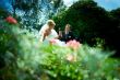 Bride and groom at the park
