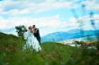 Bride and groom at the park