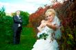 Bride and groom at the park