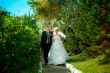 Bride and groom at the park