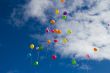 Colorful balloons in the sky.