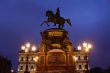 Sculpture Russian emperor on horse in Petersburg