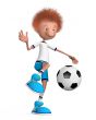 the football player on training