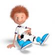 the football player on training