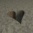 heart-shaped hole and ladder
