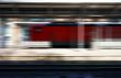 Train in the railway station abstract