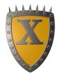 shield with letter x