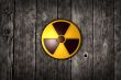 nuclear symbol on wood