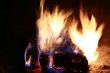 burning fire fireplace night