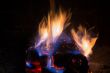 burning fire fireplace night