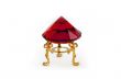 Ruby on a gold pedestal