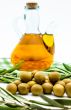 Green olives and olive oil