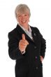 senior business woman thumbs up