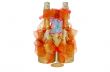 Wedding champagne bottles with a glass