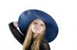 Beautiful girl in a blue hat