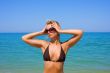 Sexual young girl Relaxing on a beach