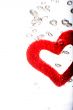 Valentine with red heart in water