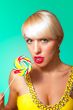 Blonde with lollipop