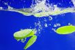 YELLOW citrus SPLASHING IN WATER 