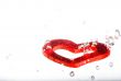 Valentine with red heart in water