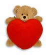 Soft toy bear and heart