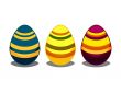 easter eggs with stripes art