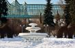 Fountain in the empty city park